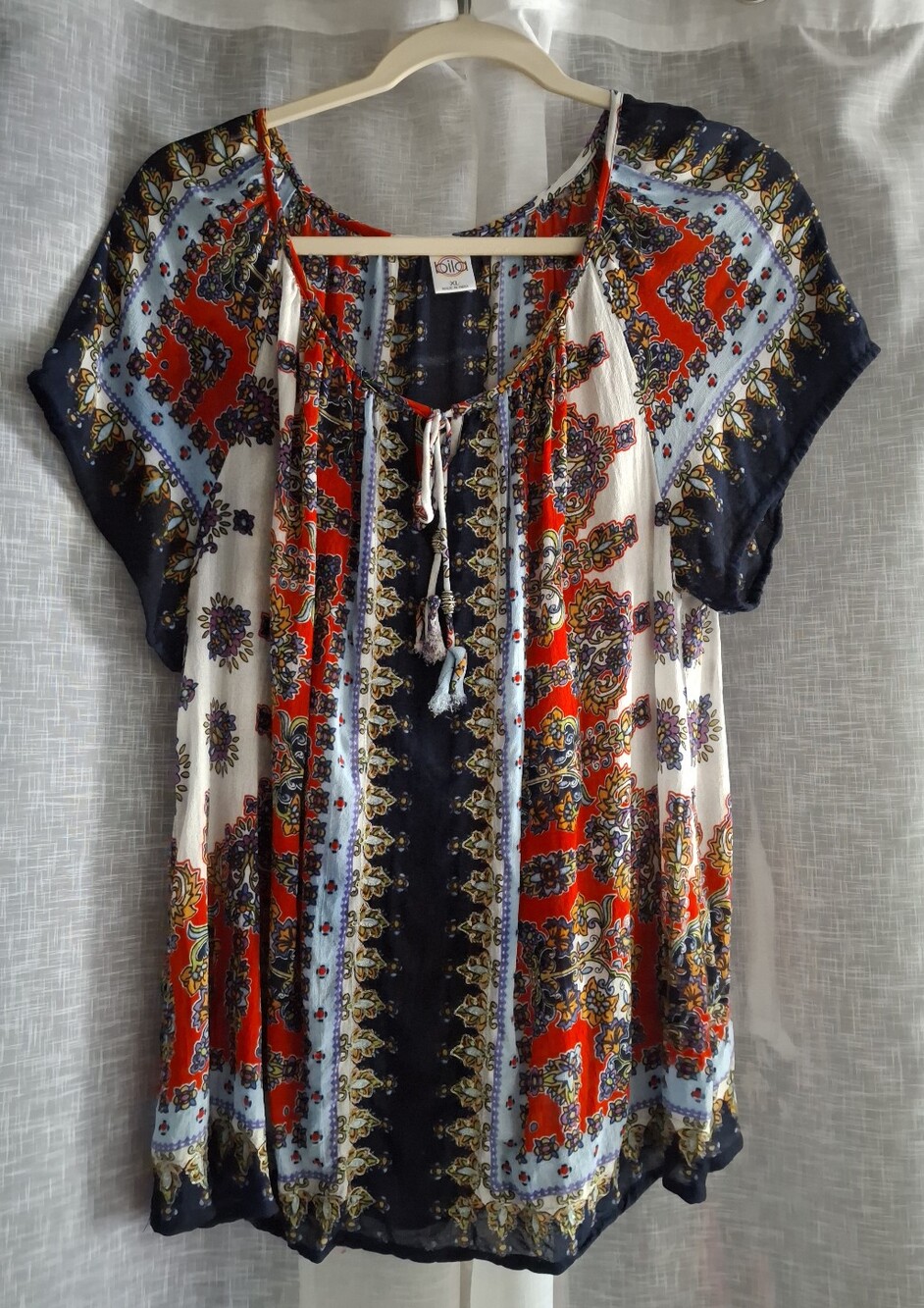 Bila floral paisley Boho Top Size XL
